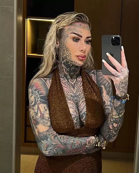 Britains Most Tattooed Woman Flaunts Extreme Ink In Plunging Crop Top Daily Star