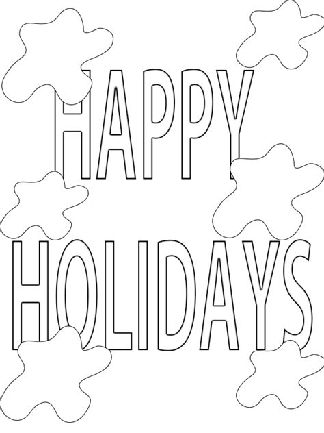 Happy Holidays Coloring Pages To Printprintablefree