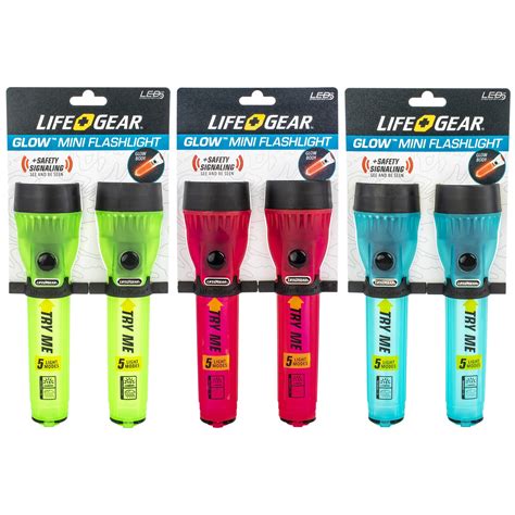 Lifegear Glow Mini Flashlight 2 Pack Dorcy