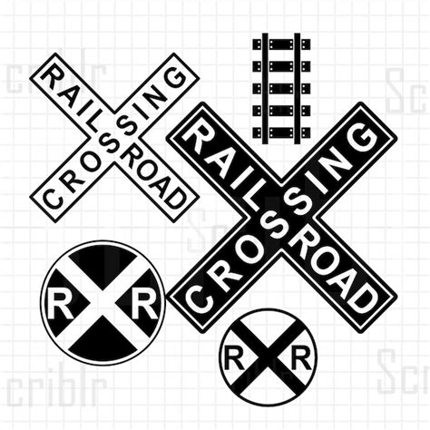 Railroad Crossing Warning Sign Vectors Cutfile Png Svg  Etsy