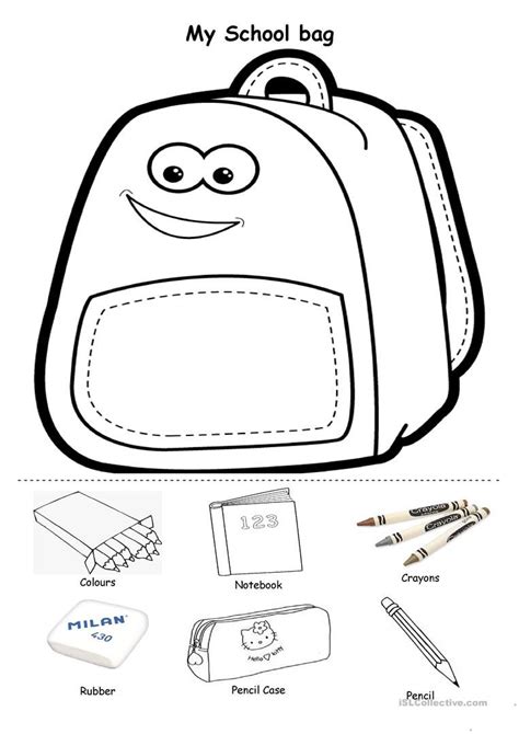 My School Bag School Bags School Bags For Kids School Worksheets