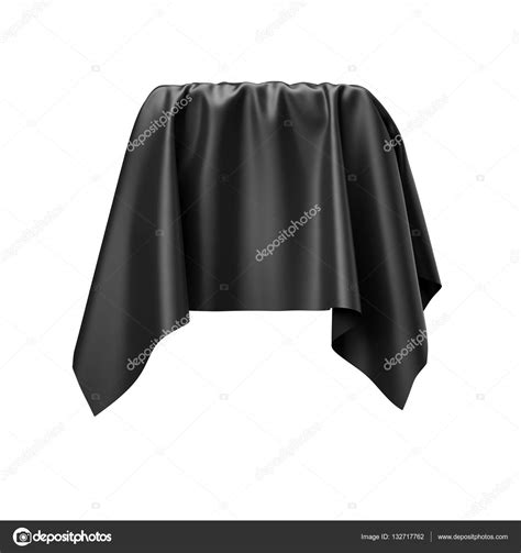 3d Render Digital Illustration Abstract Folded Cloth Black Fabric