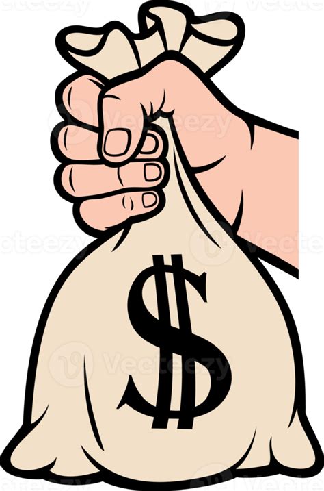 Hand Holding Money Bag With Dollar Sign 8513578 Png