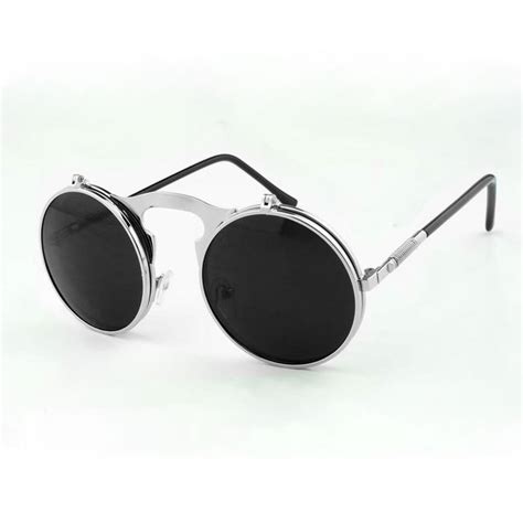 Купить Винтаж стимпанк дизайнер очки круглые паровой флип панк металлическое покрытие женщина