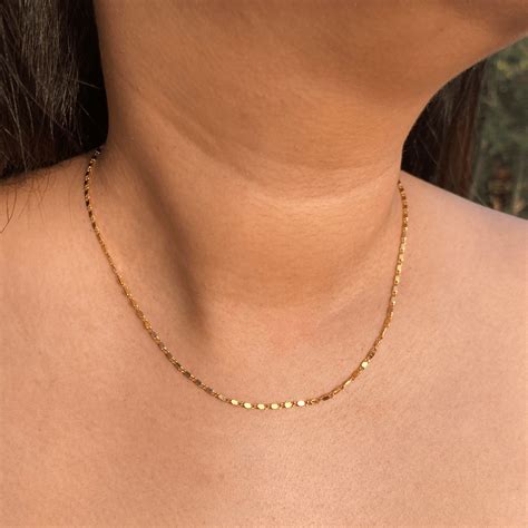 Gold Necklace Necklace Gift Dainty Necklace Gold Chain Etsy