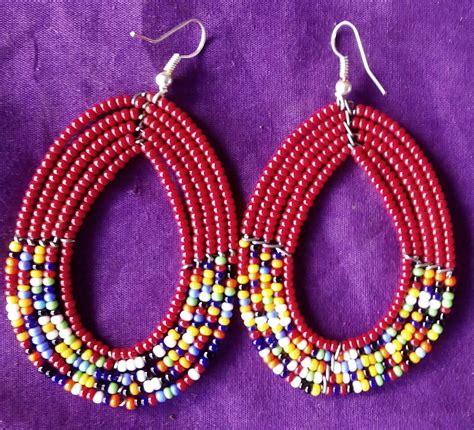 Brown Maasai Beaded Earring Masai Earring African Earring Kenya