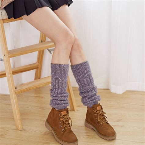 2019 casual women ladies winter leg warmers cable knit knitted crochet stockings wool leggings