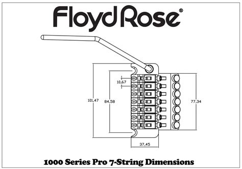 Official Floyd Rose 1000 Series Pro 7 String Tremolo Black Sporthitech