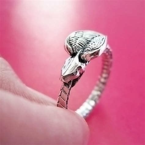 Ouroboros silver ring snake viper snake biting its tail | Etsy