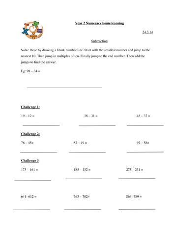 Weekly Maths Homework Sheets For Year 2 Teaching Resources