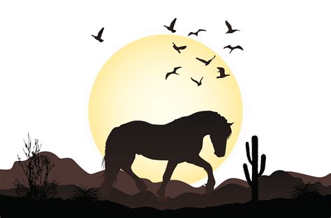 Mustang Pony Wild Horse Illustration Mustang Vector Illustration