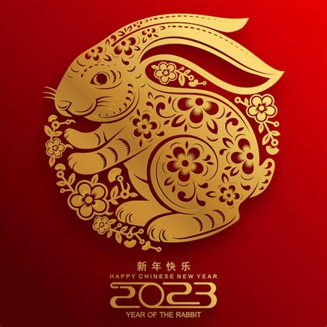Premium Vector Happy Chinese New Year 2023 Year Of The Rabbit Zodiac