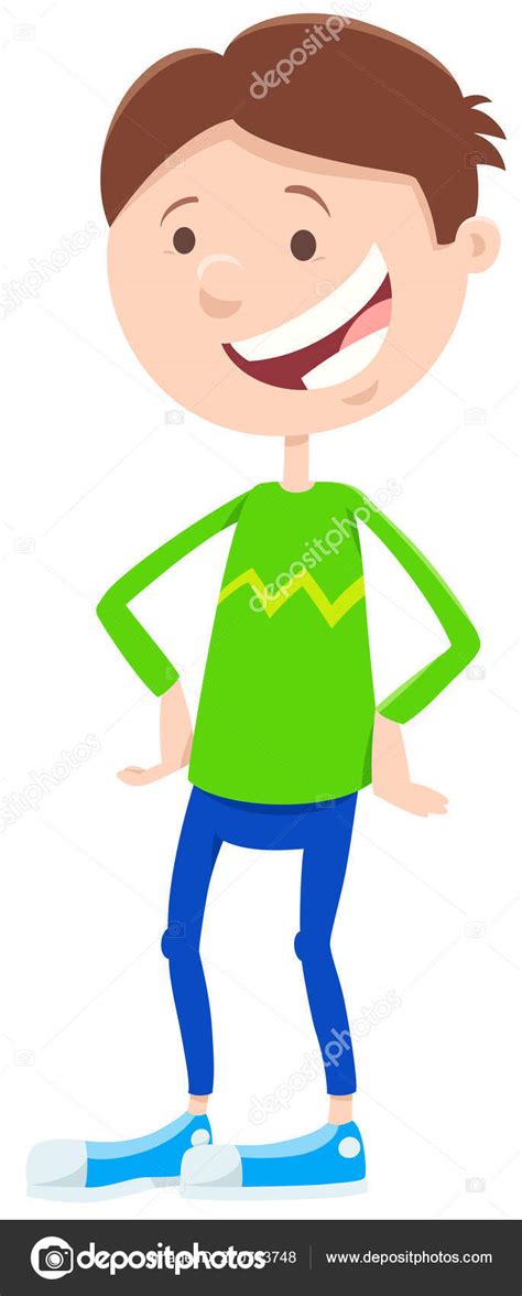 Happy Boy Character Cartoon Illustration Stock Vector Image By