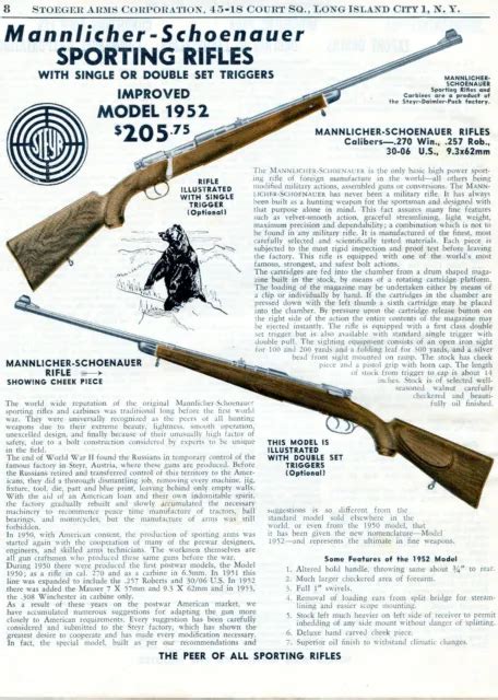 Print Ad Of Mannlicher Schoenauer Improved Model Sporting Rifle Picclick