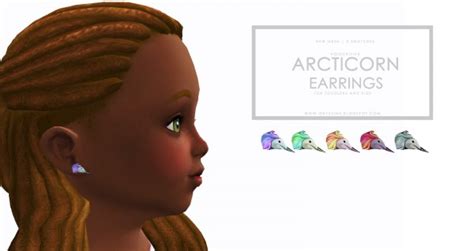 Onyx Sims Arcticorn Earrings For Toddlers • Sims 4 Downloads