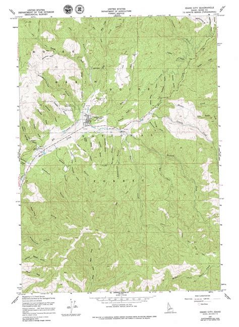 Idaho City Topographic Map 124000 Scale Idaho