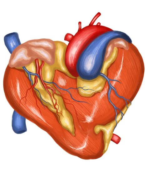 Human Hearth With The Shape Of Cartoon Stock Illustration