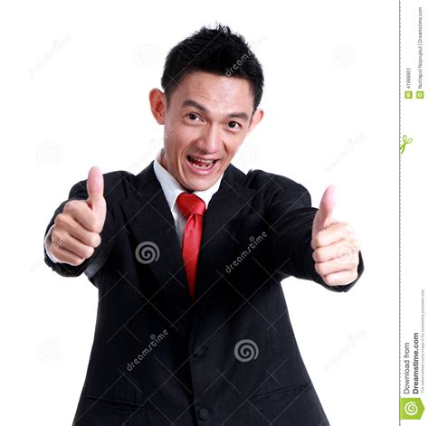 Business Man Hand Icon Like And Smile On White Background Stock Image