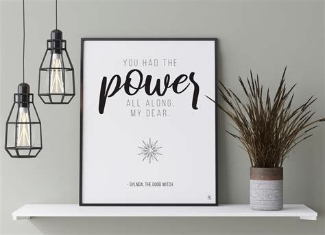 You Had The Power All Along Printable Wall Art Inspirational Etsy