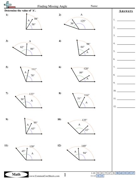 8th Grade Angle Worksheet