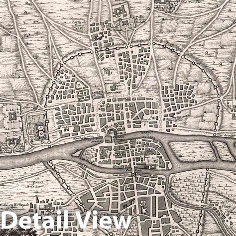 Historic Map Paris France Quatrieme Plan De La Ville De Paris
