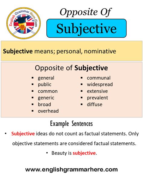 Opposite Of Subjective Antonyms Of Subjective Meaning And Example