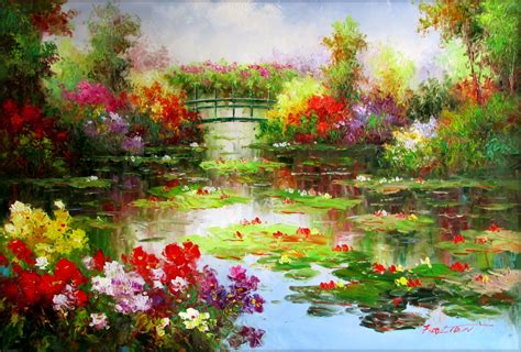 The paintings are now on display in many museums in the following three. Claude Monet Garden at Giverny Repro 7 Quality Hand ...