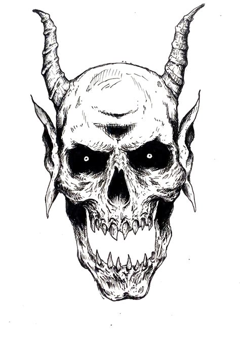 Demon Skull Coloring Pages