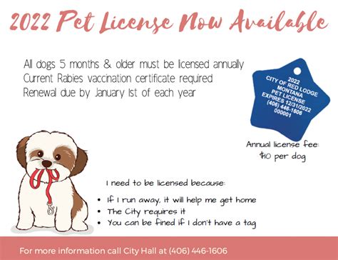 2022 Dog Licenses Now Available Red Lodge Mt