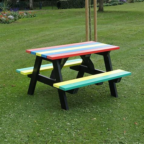 Childrens Recycled Plastic Rainbow Picnic Table Wybone