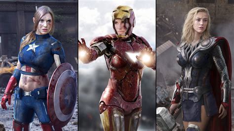 Captain America Iron Man And Thor Wallpapers Female Parody Of Iron