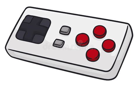 retro videogame controller with traditional d pad in cartoon style