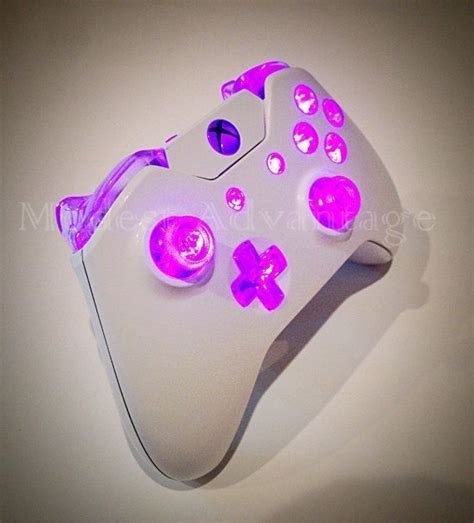 Xbox One Controller Pink Led Mod White Shell By Abxymods On Etsy Xbox