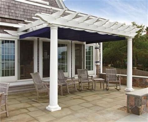 This beautiful canopy is on a walpole outdoors pergola that was constructed as part of a sponsorship project for the southern living idea house in 2010. Attached PVC Pergola with Retractable Canopy by Walpole ...