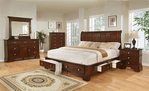 Lifestyle B3185 Dark Cherry Storage King Bedroom Set (With ...