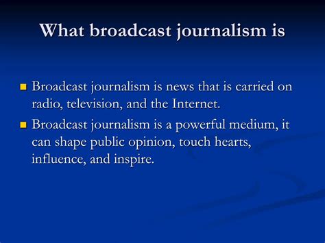 Ppt Broadcast Journalism Powerpoint Presentation Free Download Id