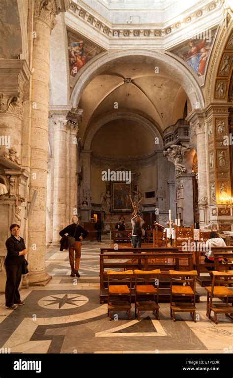 The Interior Church Or Basilica Of Santa Maria Del Popolo Rome Italy