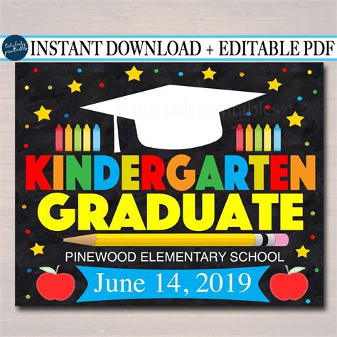 last day of kindergarten sign tidylady printables