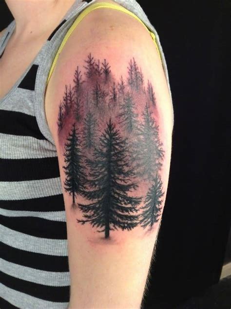 Pine Tree Tattoos On Left Forearm Free Tattoo Ideas