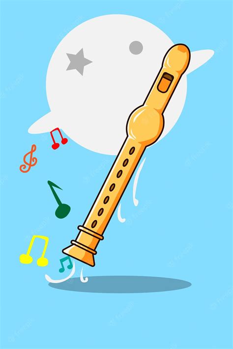 Ilustración De Dibujos Animados De Flauta Vector Premium