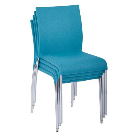 Stackable seating for banquets is ideal for quick set up and can be stored in a stack for easy clean up. Ave Six Conway Aqua Fabric Stacking Chairs (Set of 4 ...