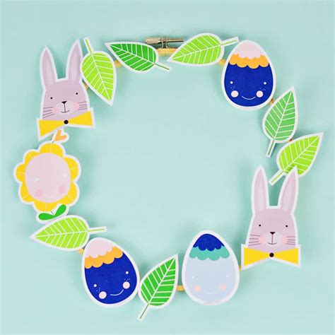 hello, Wonderful - ADORABLE PAPER EASTER WREATH WITH FREE PRINTABLE