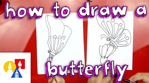 How To Draw A Butterfly On A Flower Flower Drawing Art For Kids Hub