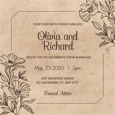 Free Custom Rustic Wedding Invitation Templates Canva