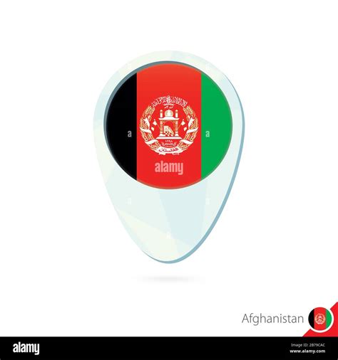 Afghanistan Flag Location Map Pin Icon On White Background Vector