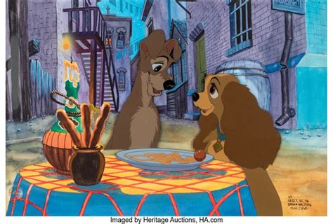 Lady And The Tramp Bella Notte Limited Edition Cel 1 Of 1 Walt Disney