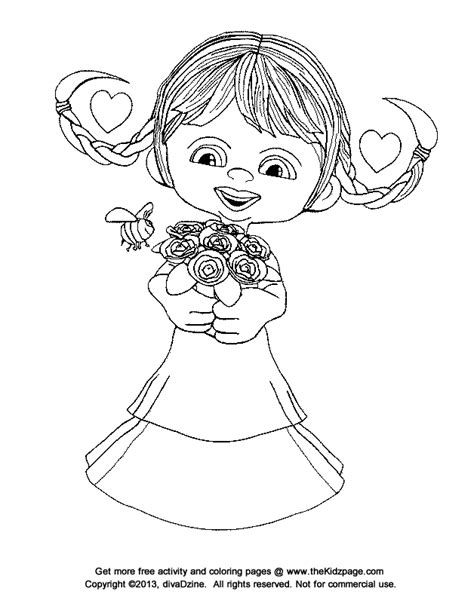 Free Printable Flower Girl Coloring Pages Best Flower Site
