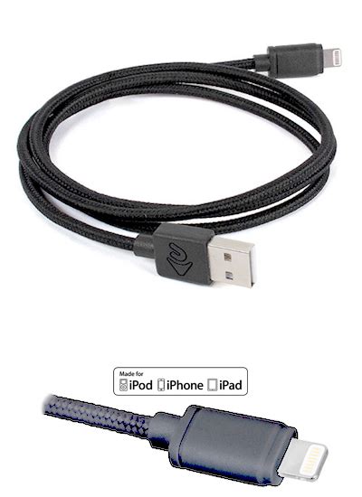 Lightning Cable Nylon Braided Black Mfi Certified Redpark Store