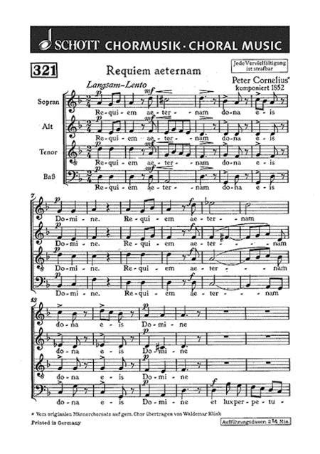 Requiem Aeternam By Peter Cornelius 1824 1874 Digital Sheet Music