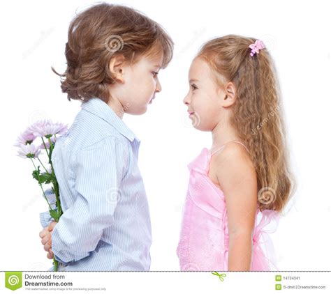 Little Boy And Girl In Love Stock Image Image 14734341